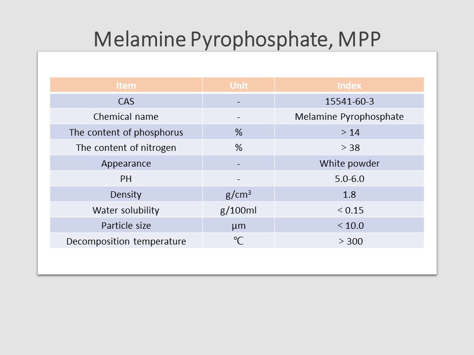 Mélamine Pyrophosphate, MPP