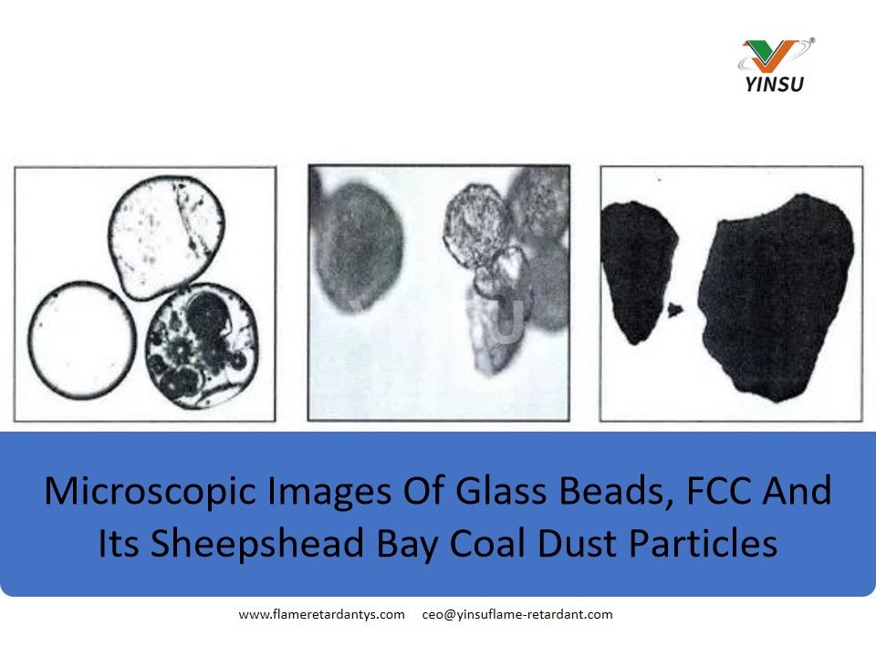 Images microscopiques de perles de verre, de FCC et de ses particules de poussière de charbon de Sheepshead Bay