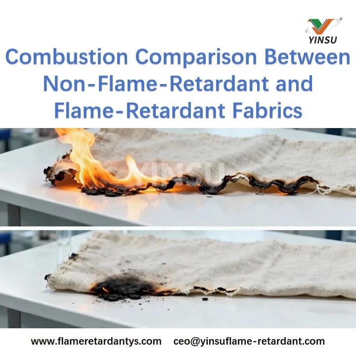 Comparaison de combustion entre les tissus non ignifuges et ignifuges