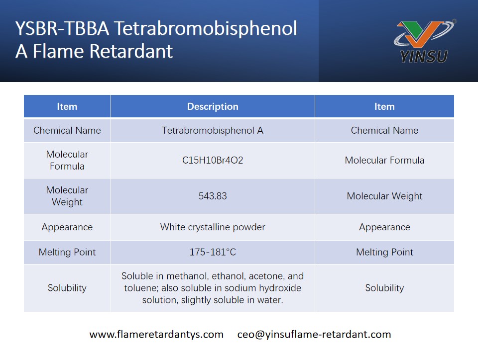 YSBR-TBBA Tétrabromobisphénol A ignifuge